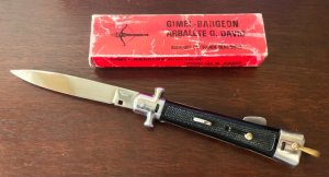 Bargeon French Large Switchblade, Hard To Find 9 1/2 Inch, With Original Box, Unused  