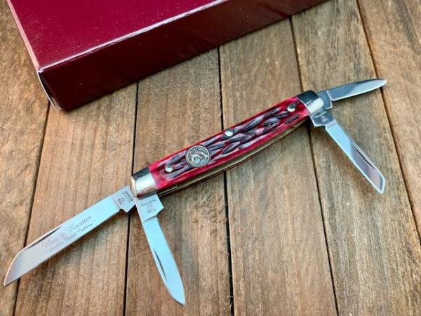Hen and Rooster Small Congress Red Pick Bone Bertram Cutlery Made in Solingen Germany Hen and Rooster Small Congress Red Pick Bone Bertram Cutlery Made in Solingen Germany