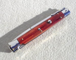  NOS 1980's EXOTIC ROSEWOOD 11" BAYONET SWING GUARD LOCK BACK MANIGO ITALY - LAST ONE