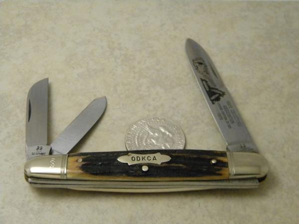 Kissing Crane Germany Stag "1979 Old Dominion Knife Collectors" Large Anglo Saxon Whittler Knife Kissing Crane Germany Stag "1979 Old Dominion Knife Collectors" Large Anglo Saxon Whittler Knife