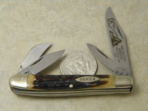Kissing Crane Germany Stag "1980 Old Dominion Knife Collectors Association" 4 Blade Stockman Knife