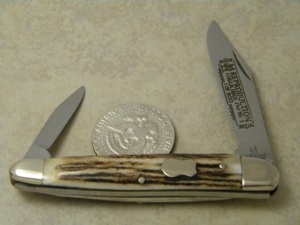 Kissing Crane Robt Klaas Solingen Germany Stag "Reproduction Circa 1901" No. 1 Half Whittler Knife