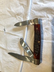 Case XX U.S.A. 6332 stockman 8 dot red bone