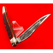 ROBT KLASS “Powderhorn” Texas Toothpick Pocket Knife c.1984 Red Jigged Bone #320 ROBT KLASS “Powderhorn” Texas Toothpick Pocket Knife c.1984 Red Jigged Bone #320
