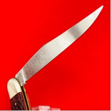 ROBT KLASS “Powderhorn” Texas Toothpick Pocket Knife c.1984 Red Jigged Bone #320 ROBT KLASS “Powderhorn” Texas Toothpick Pocket Knife c.1984 Red Jigged Bone #320