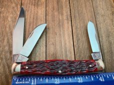 Hen and Rooster Red Pick Bone Stockman Bertram Cutlery Solingen Germany Hen and Rooster Red Pick Bone Stockman Bertram Cutlery Solingen Germany