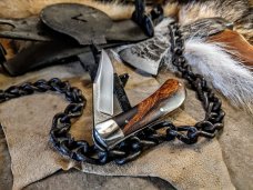 KROO CUSTOM BLADES - Lannys Clip - Bose Single Blade Trapper - Arizona iron Wood Burl Handles - NEW KROO CUSTOM BLADES - Lannys Clip - Bose Single Blade Trapper - Arizona iron Wood Burl Handles - NEW