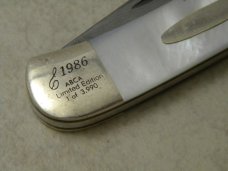 Parker Edwards Pearl Damascus ABCA Lmtd. Edition 1 of 3990 Trapper Knife c.1986 Parker Edwards Pearl Damascus ABCA Lmtd. Edition 1 of 3990 Trapper Knife c.1986