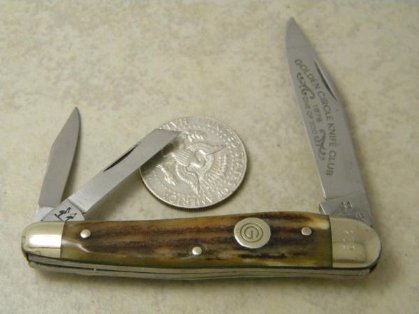 Kissing Crane Germany Stag Golden Circle Knife Club 1 of 300 Whittler Knife Kissing Crane Germany Stag Golden Circle Knife Club 1 of 300 Whittler Knife