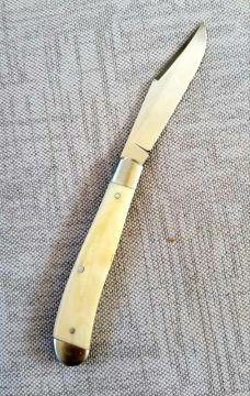 K'roo Custom Warthog Tusk Ivory Clip Slimline, Hawthorne,Knife,NEW,, 3.89", N690 w/ a Saber Grind K'roo Custom Warthog Tusk Ivory Clip Slimline, Hawthorne,Knife,NEW,, 3.89", N690 w/ a Saber Grind
