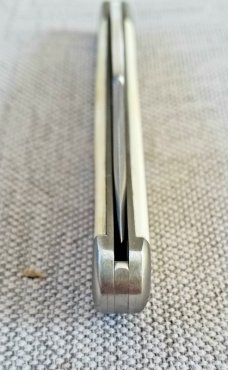 K'roo Custom Warthog Tusk Ivory Clip Slimline, Hawthorne,Knife,NEW,, 3.89", N690 w/ a Saber Grind