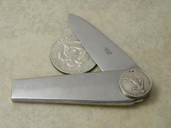 Antique Eloi Pernet Hermes Paris Knife 1920’s Silver Coin France Rotary Knife 