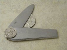 Antique Eloi Pernet Hermes Paris Knife 1920’s Silver Coin France Rotary Knife 