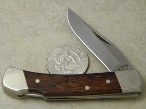 Schrade + USA LB5 Wood Uncle Henry Folding Lockback Knife & Pouch