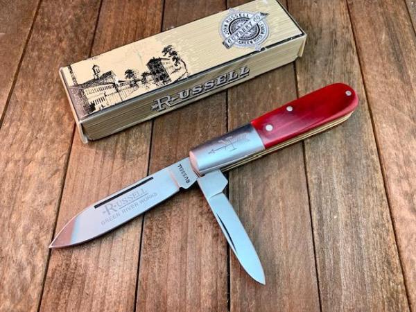 Russell Green River Works, by Boker Smooth Red Bone Barlow Solingen Made Russell Green River Works, by Boker Smooth Red Bone Barlow Solingen Made