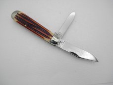 Queen Cutlery #10 burnt orange Jack: 3 5/8” closed, 1960, burnt orange imitation Winterbotton bone Queen Cutlery #10 burnt orange Jack: 3 5/8” closed, 1960, burnt orange imitation Winterbotton bone