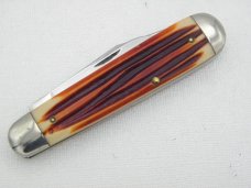 Queen Cutlery #10 burnt orange Jack: 3 5/8” closed, 1960, burnt orange imitation Winterbotton bone Queen Cutlery #10 burnt orange Jack: 3 5/8” closed, 1960, burnt orange imitation Winterbotton bone