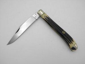 Queen Cutlery #11 Utility: 4 1/8” single blade jack, early 1950s, genuine Winterbottom bone