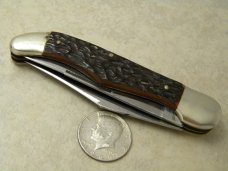 Bulldog Brand "Bull of the Woods" Bone 2 Blade Folding Hunter Knife