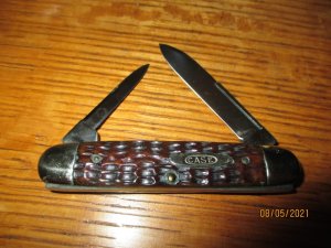 VINTAGE CASES BRADFORD, PA, 62053 LP, GREEN BONE, 3 1/4 INCHES, (PRE 1920)