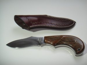 Vintage 1980’s Buck Custom Works Fixed Blade Knife Ser No 0019 with Sheath 