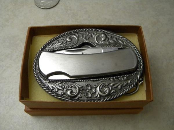 Taylor Cutlery Japan Little Rocket Metal Lockback Belt Buckle Knife NIB