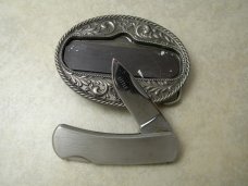 Taylor Cutlery Japan Little Rocket Metal Lockback Belt Buckle Knife NIB