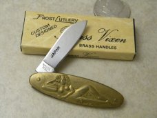 Frost Cutlery Surgical Steel Japan Brass Vixen Pen Knife - NIB Frost Cutlery Surgical Steel Japan Brass Vixen Pen Knife - NIB