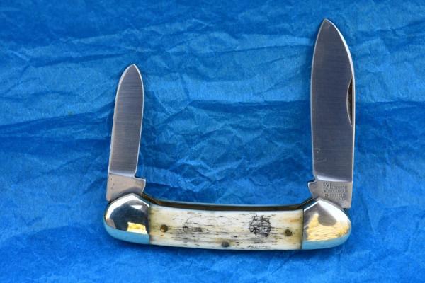 IXL Sheffield Eng. Gun Boat/Canoe Scrimshawed boat on Handle (Bone) 