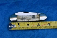 IXL Sheffield Eng. Gun Boat/Canoe Scrimshawed boat on Handle (Bone) 