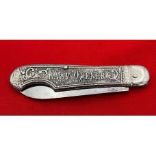 Vintage CLARK BROS GERMANY 1-Blade Easy Open Jack Folding Pocket Knife c.1895-1929 Embossed Metal Vintage CLARK BROS GERMANY 1-Blade Easy Open Jack Folding Pocket Knife c.1895-1929 Embossed Metal