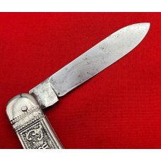 Vintage CLARK BROS GERMANY 1-Blade Easy Open Jack Folding Pocket Knife c.1895-1929 Embossed Metal Vintage CLARK BROS GERMANY 1-Blade Easy Open Jack Folding Pocket Knife c.1895-1929 Embossed Metal