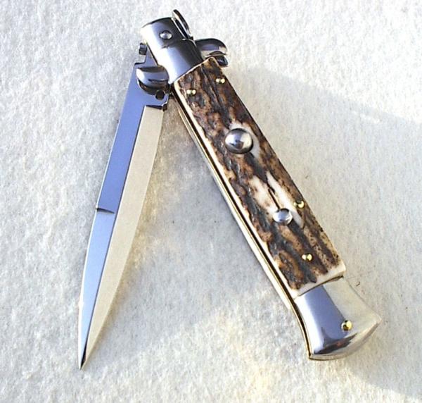 NEW FRANK BELTRAME. 9" GENUINE STAG ITALIAN STILETTO - MINT
