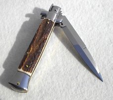 NEW FRANK BELTRAME. 9" GENUINE STAG ITALIAN STILETTO - MINT