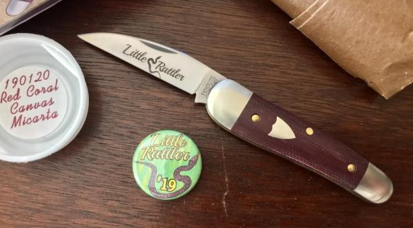 Great Eastern Cutlery Tidioute 190120 Little Rattler, Red Coral Canvas Micarta, (GEC 19), New Great Eastern Cutlery Tidioute 190120 Little Rattler, Red Coral Canvas Micarta, (GEC 19), New