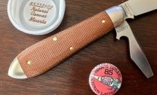 Great Eastern Cutlery Tidioute #852221CL Crown Lifter, Natural Canvas Micarta Handle, New (GEC 85) Great Eastern Cutlery Tidioute #852221CL Crown Lifter, Natural Canvas Micarta Handle, New (GEC 85)