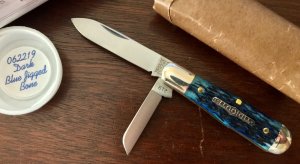 Great Eastern Cutlery Tidioute #062219 Pemberton, Dark Blue Jigged Bone Handle, New (GEC 06) 