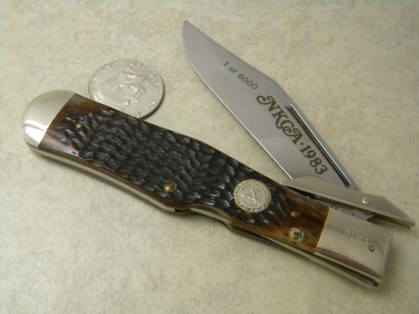 Case XX SS USA 1983 Bone C61050L Coke Bottle Swing Guard Lockback NKCA Club Knife Case XX SS USA 1983 Bone C61050L Coke Bottle Swing Guard Lockback NKCA Club Knife