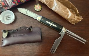 Great Eastern Cutlery Tidioute #352320 Beer & Sausage, Gabon Ebony, With Sheath, New (GEC 35)   