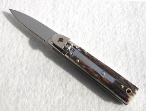 NEW A.G.A. CAMPOLIN MANIAGO ITALY CLASSIC 6" SLIMLINE LEVERLOCK GENUINE  EUROPEAN STAG