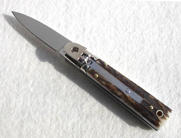 NEW A.G.A. CAMPOLIN MANIAGO ITALY CLASSIC 6" SLIMLINE LEVERLOCK GENUINE  EUROPEAN STAG