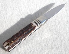 NEW A.G.A. CAMPOLIN MANIAGO ITALY CLASSIC 6" SLIMLINE LEVERLOCK GENUINE  EUROPEAN STAG
