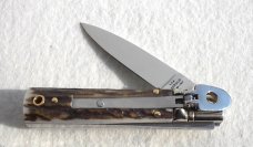 NEW A.G.A. CAMPOLIN MANIAGO ITALY CLASSIC 6" SLIMLINE LEVERLOCK GENUINE  EUROPEAN STAG