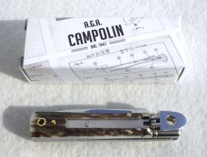 NEW A.G.A. CAMPOLIN MANIAGO ITALY CLASSIC 6" SLIMLINE LEVERLOCK GENUINE  EUROPEAN STAG