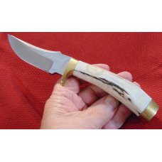 MINT 1990 KERSHAW COLLECTOR'S EDITION DAN HARRISON FIXED BLADE STAG/HORN HANDLE SET OF THREE