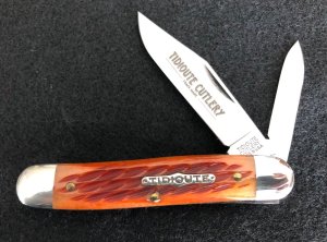 2010 - Great Eastern Cutlery (GEC) Tidioute - Serpentine Jack Jigged Orange Bone - 3 1/2" 661210