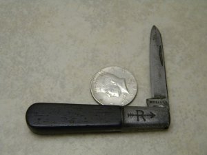 Vintage Russell Wood 1 Blade Barlow Knife