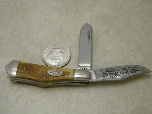 Cripple Creek USA 1465 Knife World 1982 First Edition Bone Jack Knife 