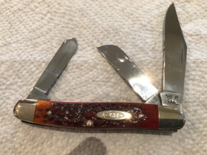 Case XX USA 6347 HP 9 dot stockman red bone 