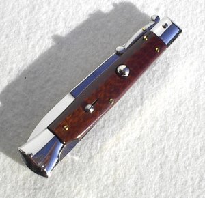 NEW OLD STOCK 1980's ITALIAN STILETTO 9" GENUINE SNAKEWOOD SWING GUARD - LAST ONE